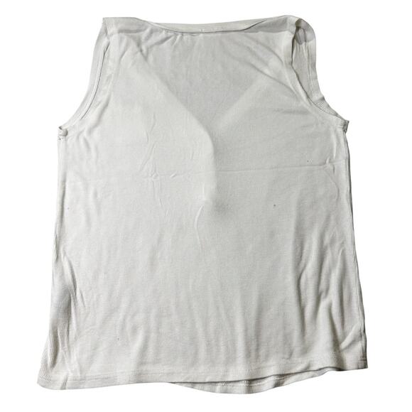 POL v neck Henley Button Tank Top White Size SMALL - Picture 2 of 10